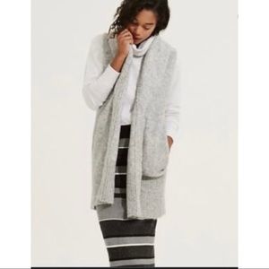 Lou & Grey open front long boucle cardigan vest